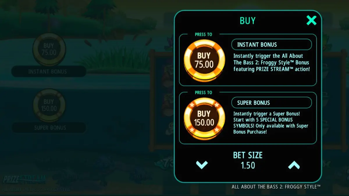 All About the Bass 2: Froggy Style slot machine gameplay screen